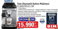 DELONGHİ TAM OTOMATİK KAHVE MAKİNESİ ECAM290.61.SB DELONGHİ TAM OTOMATİK KAHVE MAKİNESİ ECAM290.61.SB